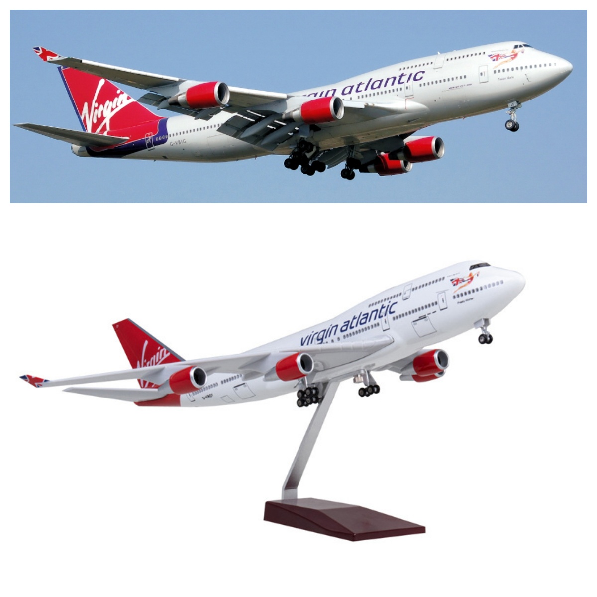 Model Airplane Plastic - Modelo de Avión Virgin Atlantic B747